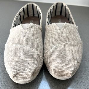 Toms Beige Burlap size 6.5